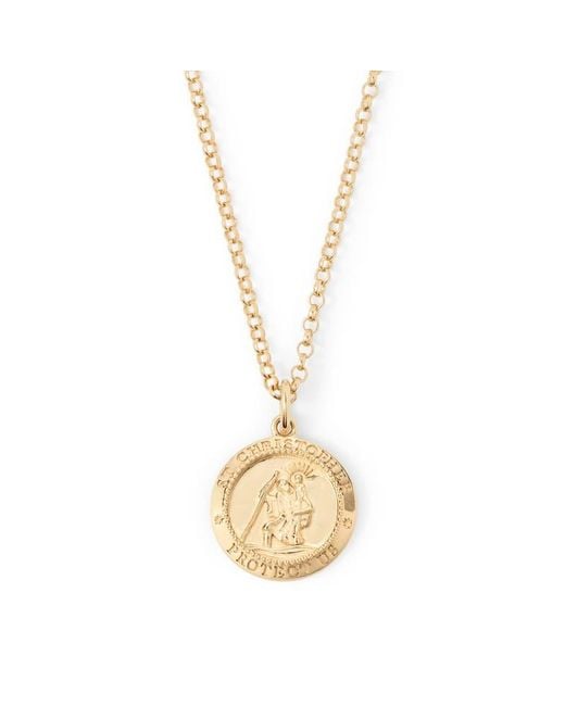 Aspinal Metallic St Christopher Charm Necklace
