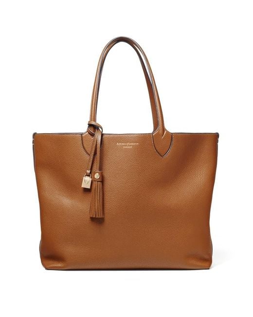 Aspinal Brown Hudson Tote Bag