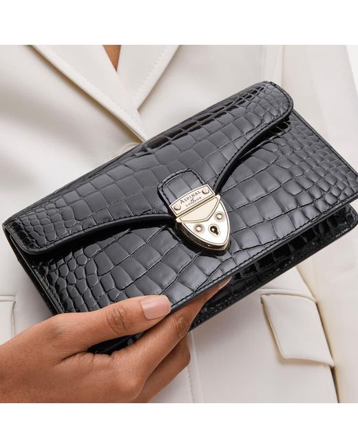 Aspinal Black Mayfair Clutch Bag