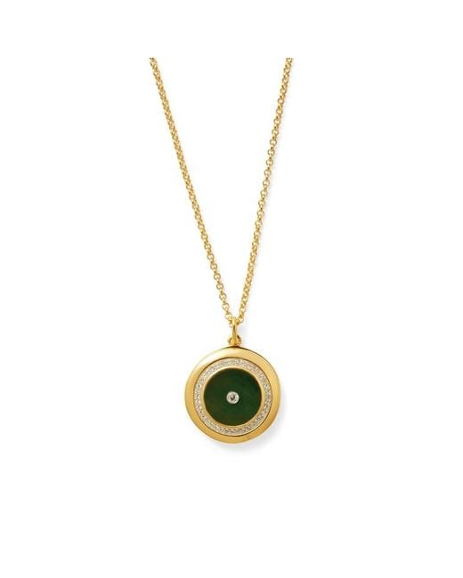 Aspinal Metallic Round Locket Necklace