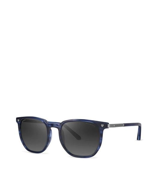 Aspinal Black Helios Round Sunglasses for men