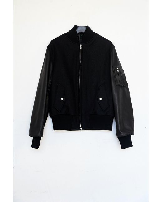 Golden Bear Wool Leather Varsity Jacket In Black For Men Lyst Golden Bear Black Wool Leather Varsity Jacket For Men Lyst