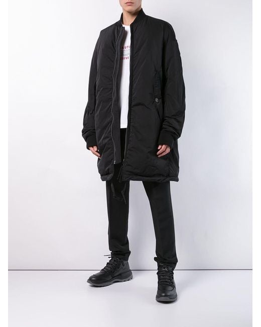 Ziggy Chen Black Down Bomber Jacket for men