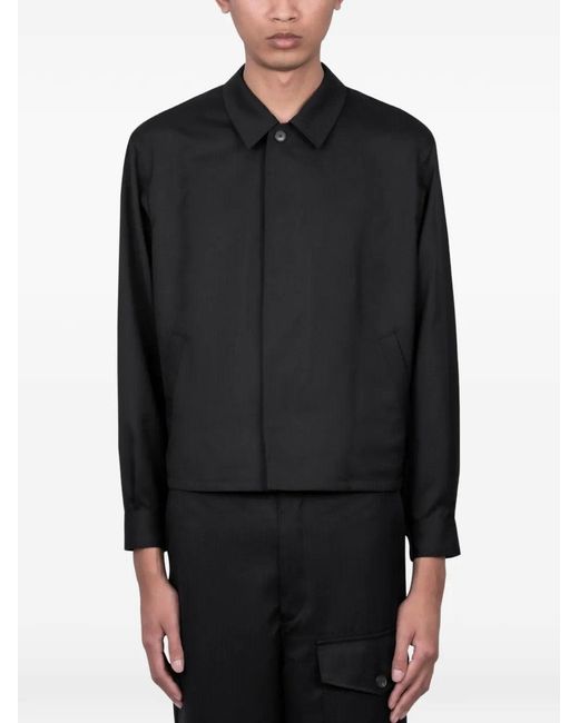 Auralee Black Wool Herringbone Blouson for men