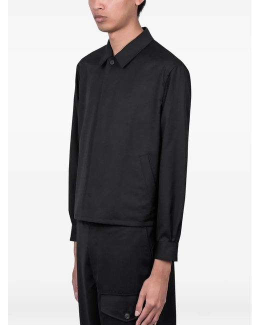 Auralee Black Wool Herringbone Blouson for men