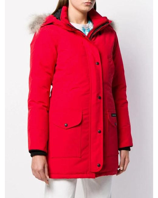 trillium regular fit down parka with genuine coyote fur trim