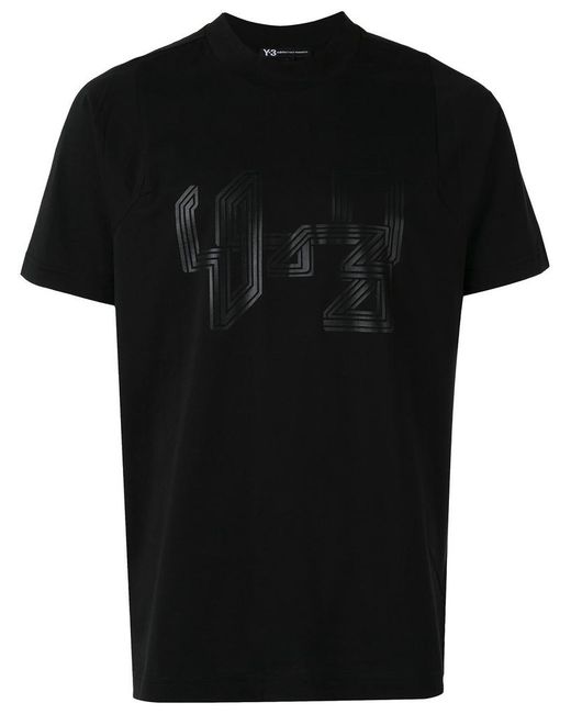 Y-3 Black Tech Logo Tee for men