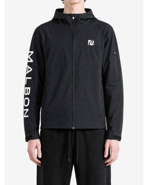 Malbon Black Performance Full Zip Shell Jacket for men