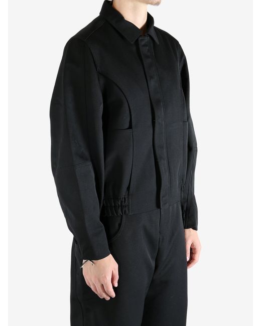 Adererror Black Elasticized Cuffs Hem Jacket for men