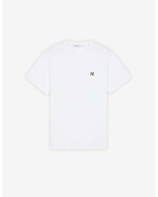 Maison Kitsuné Men Grey Fox Head Patch Classic Tee-shirt in White