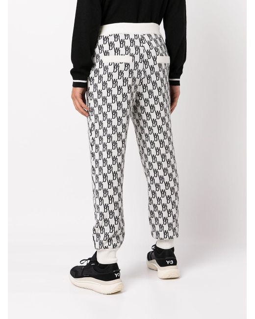 we11done Black Logo Knit Jqd Trousers 