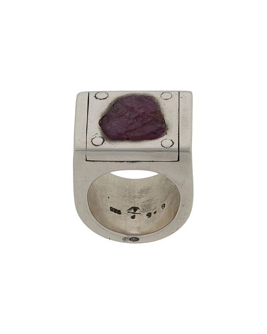Parts Of 4 Plate Ring Single (4.0 Ct Ruby Slab, 17Mm, Pa+Rus) in White ...