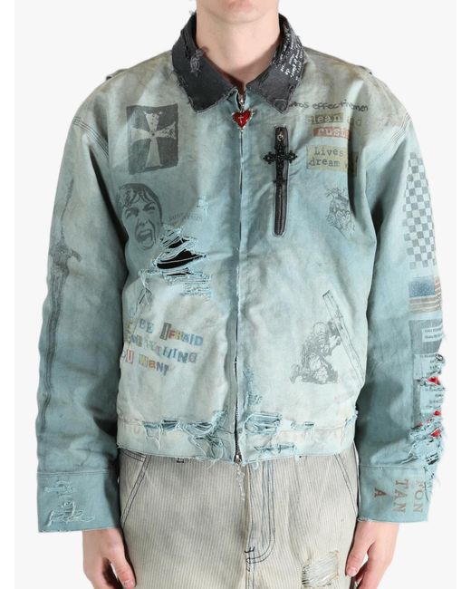 SAITOS Green Distressed Work Jacket for men