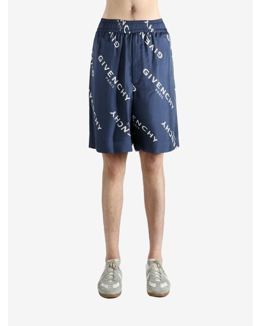 Givenchy Blue Elasticated Belt Short for men