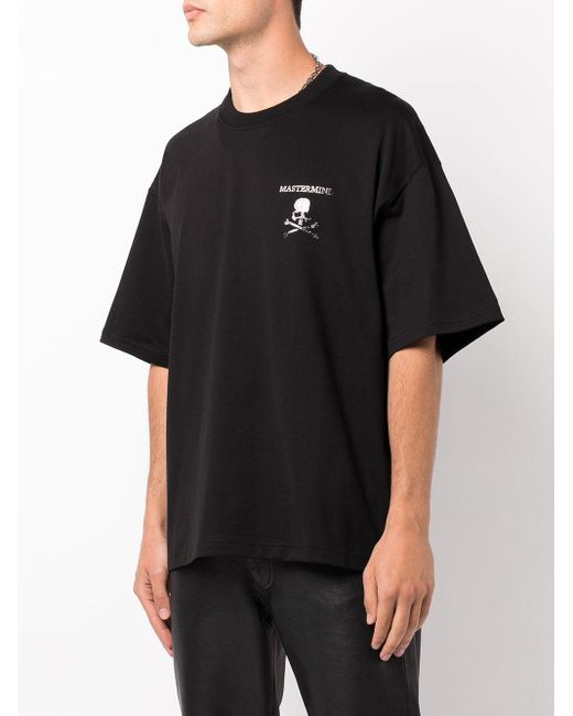 MASTERMIND WORLD Swarovski Left Centered Logo Oversize T-shirt in Black ...