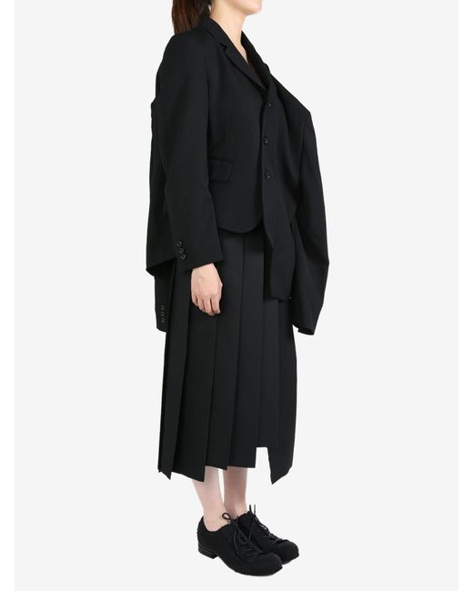 Comme des Garçons Black Irregular Design Buttoned Jacket