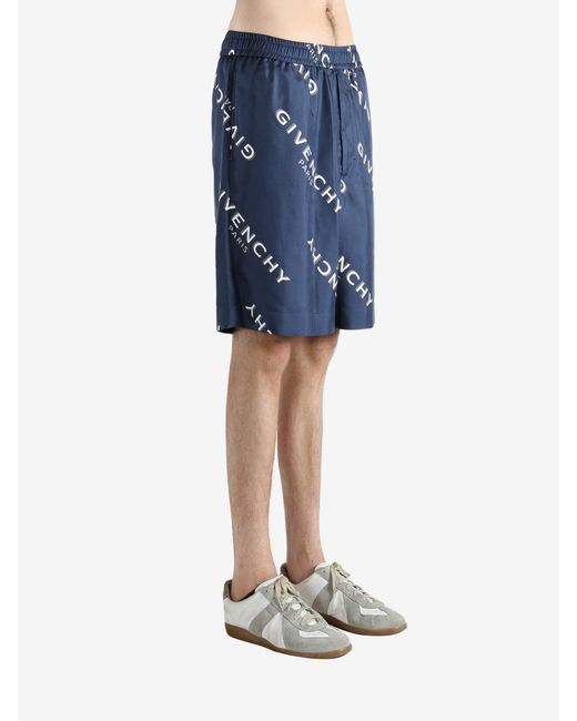 Givenchy Blue Elasticated Belt Short for men