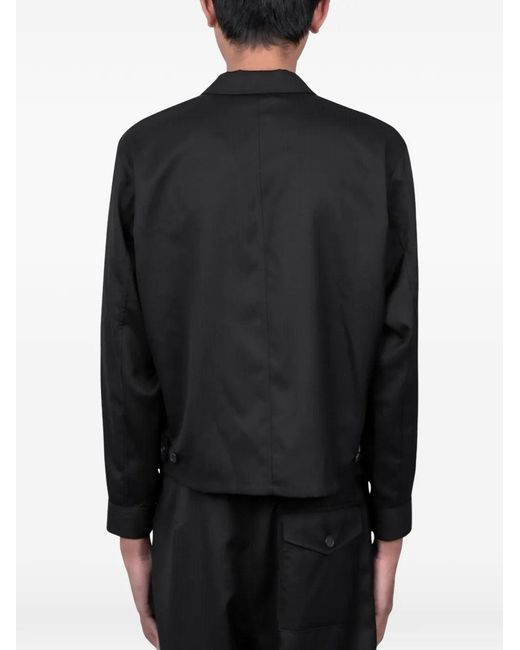 Auralee Black Wool Herringbone Blouson for men