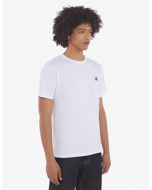 Maison Kitsuné Men Grey Fox Head Patch Classic Tee-shirt in White