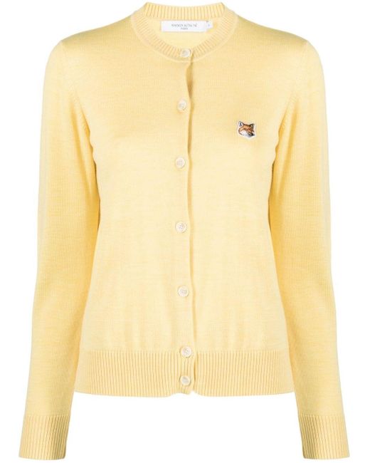 Maison Kitsuné Women Fox Head Patch Adjusted R-neck Cardigan in