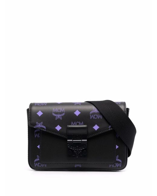 MCM Color Splash Logo Small Crossbody in Black Lyst UK