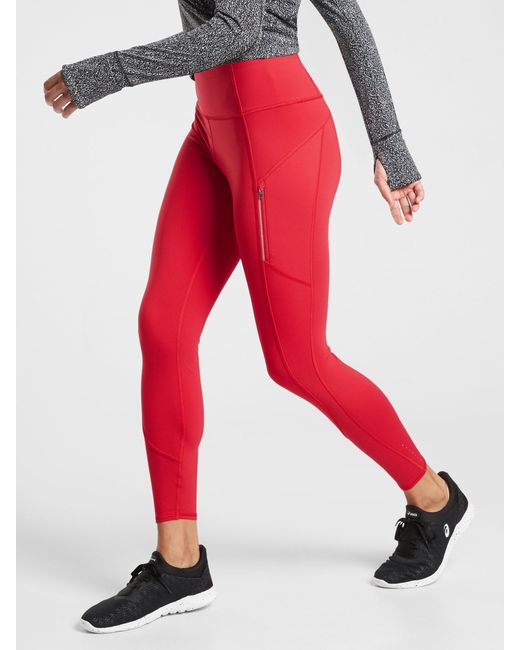 Athleta Rainier Tight in Red | Lyst