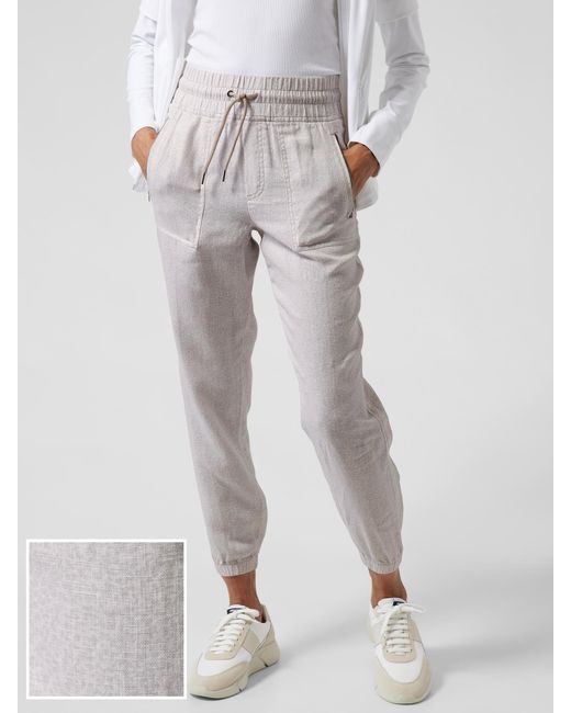 Athleta Cabo Linen Jogger in Gray - Lyst