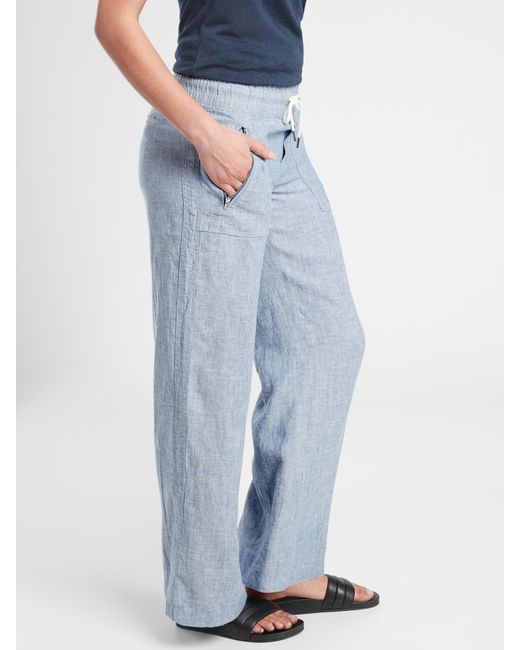 athleta cabo linen wide leg pant