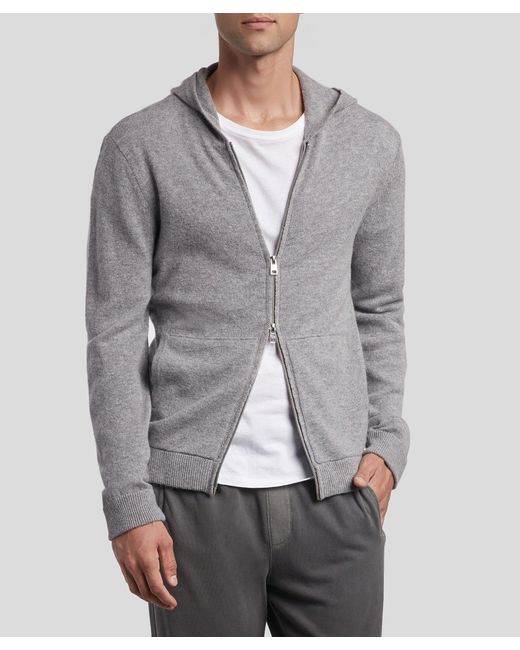 ATM Gray Cashmere Blend Zip-up Hoodie - Grey for men