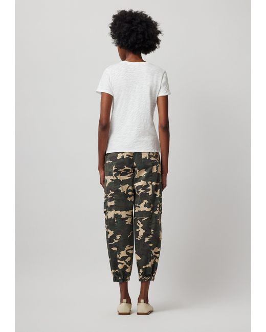 ATM White Washed Cotton Twill With Camo Print Cargo Pant