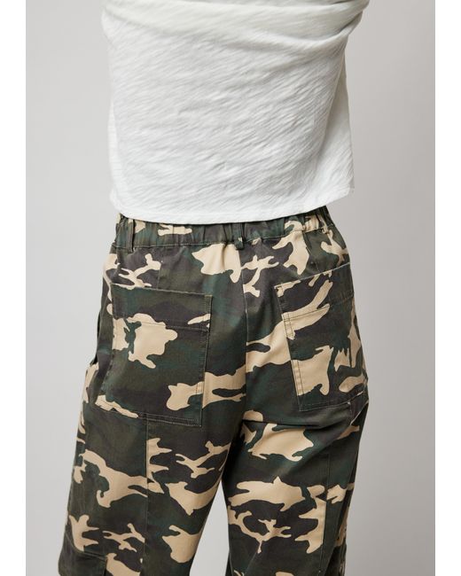 ATM White Washed Cotton Twill With Camo Print Cargo Pant