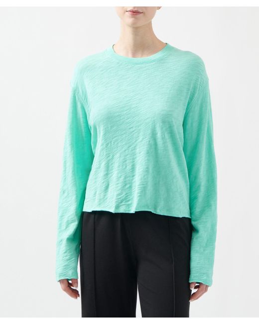 ATM Cotton Slub Jersey Long Sleeve Destroyed Wash Crop Tee Lyst