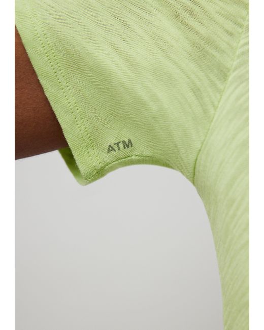 ATM Green Slub Jersey Classic Short Sleeve V-neck Tee