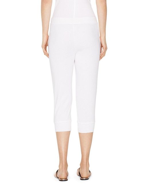 white cropped sweatpants