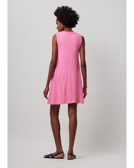 ATM Pink Slub Jersey Sleeveless Swing Dress