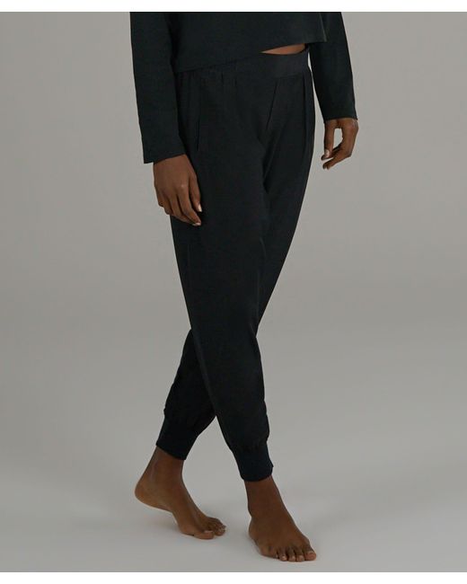 black silk joggers