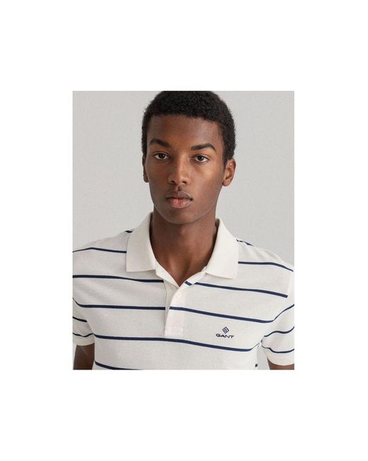 GANT Cotton Breton Stripe Pique Polo 