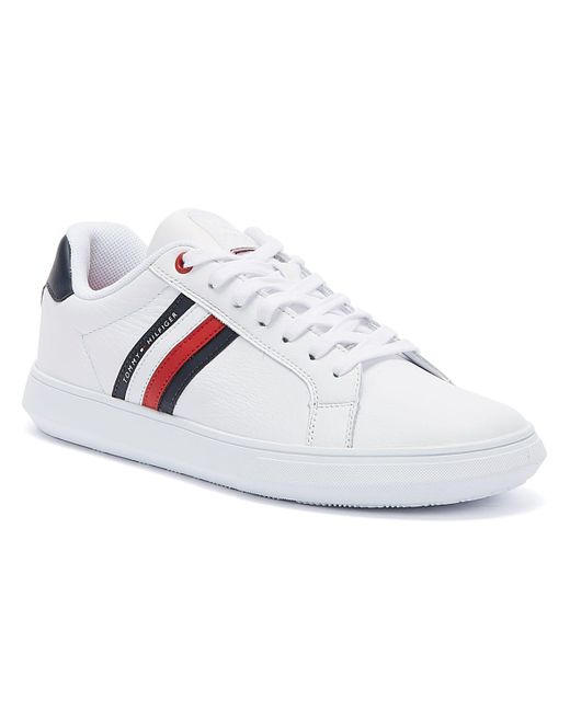 tommy essential leather trainers