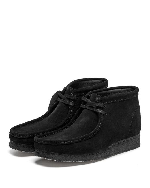 Clarks Suede Wallabee Boots in Black for Men - Save 5% - Lyst