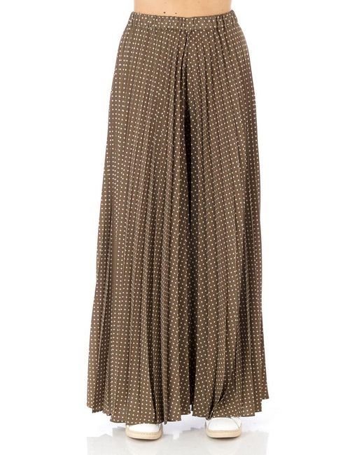 Erika Cavallini Semi Couture Plisse Pants in Green,Brown (Brown) | Lyst