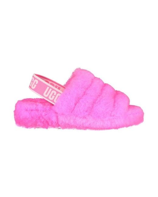 UGG Hot Fluff Yeah Slide Slippers in Pink | Lyst
