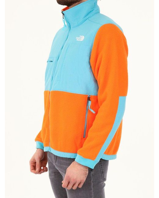 The North Face Synthetic Denali 2 Orange And Light Blue Jacket for Men |  Lyst