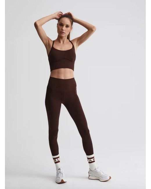 Varley Synthetic Surrey Coffee Bean Sports Bra in Brown (White) Lyst
