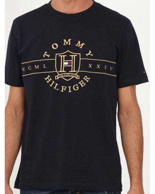 Tommy Hilfiger T-shirt Uomo Mw0mw25957 Dw5 in Blue,Black (Blue) for Men |  Lyst