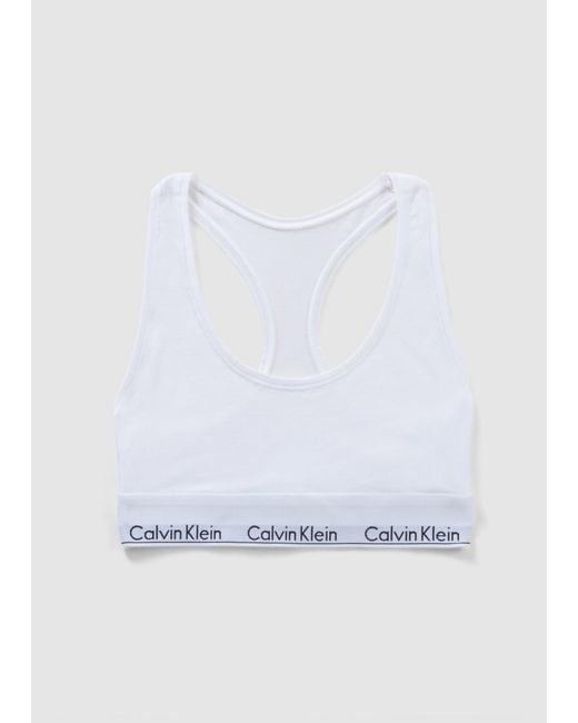 Calvin Klein Underwear Modern Cotton Racerback Bralette In White Lyst 8815