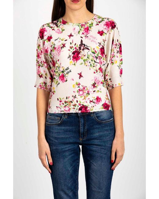 Blugirl Blumarine Maglia Con Stampa A Fiori in Yellow | Lyst