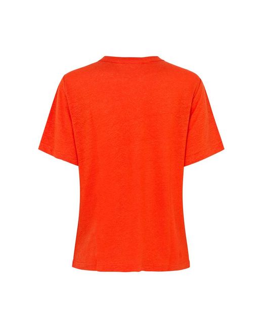 Doretta Orange Linen T-shirt 