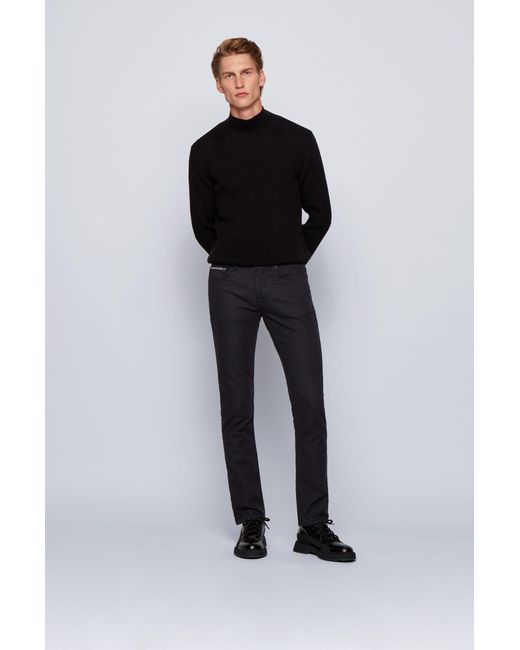 BOSS by HUGO BOSS Delaware3-1-20+ French-terry Stretch Denim Jeans in Black  for Men | Lyst