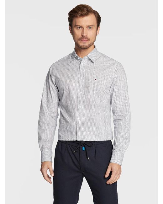 Tommy Hilfiger Camicia Two Tone Mw0mw28496 0gz Blu Regular Fit in White for  Men | Lyst Canada