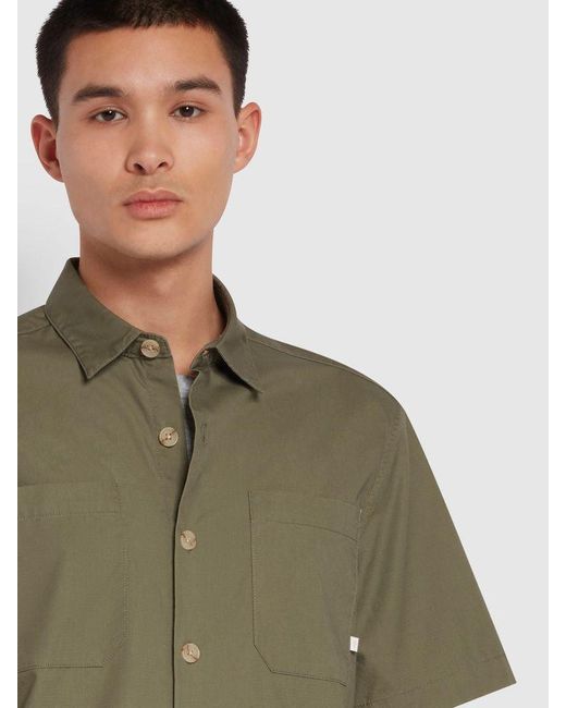 Organic Cotton Short Sleeve Shirt Khaki 